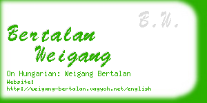 bertalan weigang business card